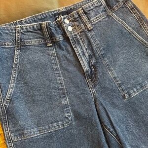 Gap High Rise Wide-Leg Utility Crop Jeans sz 12